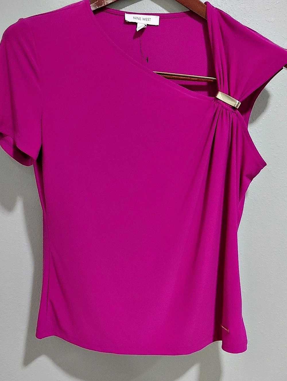 Nine West Pink Blouse Size Large Like New